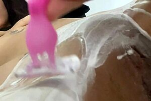 Naughty stepmom asks stepson to shave her for soft fucking