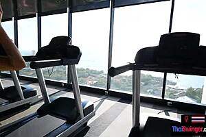 Will amateur Thai milf use gym and big cock workout to stay fit and in shape?