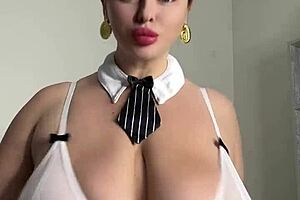 milf wife with huge natural tits craves two cocks at once