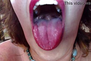 Giantess Fantasy With Tall Curvy Mature Putting Tiny Guy In Mouth With Big Natural Tits And Blue Eyes
