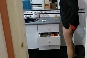 I caught my beautiful latina stepmother undressing for sex and recorded every moment of it