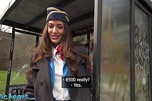 I love giving pov blowjob and hot outdoor sex as big tits brunette air hostess Coco Bae