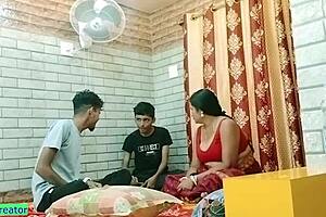 Indian naughty family sex with fat wife caught cheating in 3some doggystyle bent over