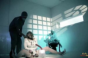 I love watching this blonde hottie enjoy a crazy chick fucking with two guys in the hospital.