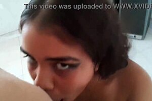 amateur blowjob from my 18-year-old brunette latina stepsister - spanish porn