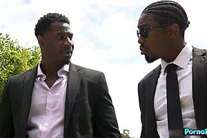 I'm disturbing the peace, blonde milf Sophia West says while fucking a big black cock outdoors in doggystyle with deepthroat action.