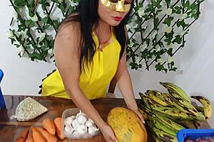 the vegetable vendor had no change. we ended up fucking doggystyle at her workplace.