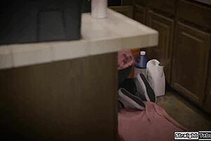 Bold teen redhead gets her tight ass fucked hard by horny neighbor with massive cock in intense anal session