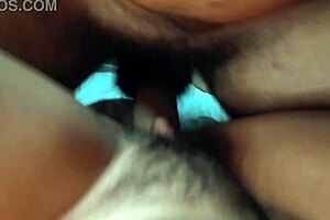 Amateur Latina rubs huge cock on hairy wet pussy in missionary for intriguing homemade erection play.