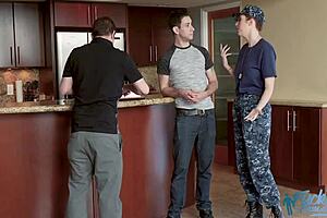 Lauren Phillips titty fucks in doggystyle with redhead milf curves.