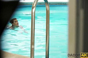 Daddy4k Suggests A Steamy Encounter Where Dad And Young 18+ Girl Share Licking And Fingering By The Pool Ending In Cumshot
