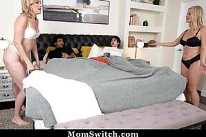 hey stepmoms, why are we swapping stepsons in this taboo 4some? big tits and curvy asses everywhere!