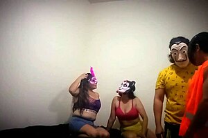 Halloween party turns into orgy with old man?