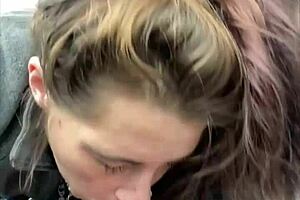 Watch this hooker suck every drop of cum from customer's dick after deepthroat blowjob!