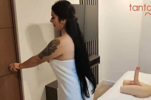 Colombian milf tries sex toy with husband and moreno bbc in interracial threesome leading to creampie