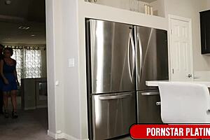 I love how busty mature Dee Williams gets fucked in the kitchen by muscular Tommy Utah with her big tits bouncing