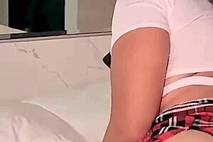 Hey, check this Mexican girl in schoolgirl lingerie getting fucked in amateur video!