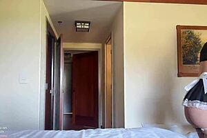 so this maid gives joi and fucks you during family vacation in hotel with pantyhose footjob