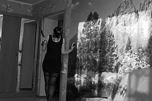 sexy milf with a BIG beautiful ASS and an exciting look poses in amateur fetish pawg black and white cinema style.