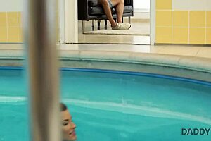Daddy4k Suggests A Steamy Encounter Where Dad And Young 18+ Girl Share Licking And Fingering By The Pool Ending In Cumshot