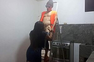 uh i seduced the athletic muscular builder guy sucked his cock then he fucked me standing up deliciously