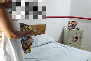 I feel so turned on watching this milf getting fucked hard by her hijastro in a wet bedroom romp