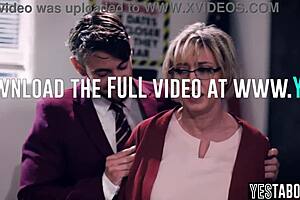 Whoa, these horny students are gangbanging that huge tits bbw mature teacher right in the classroom with big cocks.