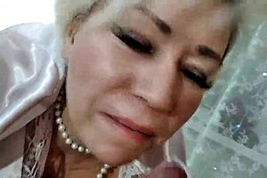 Russian mature cocksucker wife AimeeParadise teases with pov blowjob