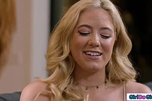 Is my first taste of pussy from busty stepmommy's shaved snatch during lesbian session?