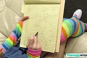 Perverted therapist pulls out fat cock for sexy patient to suck until excited then fucks her hard in office for better concentration