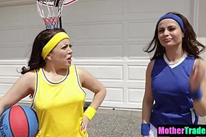 hey stepmoms, let's fuck our stepsons hard in this wild 4some right after the basketball game!