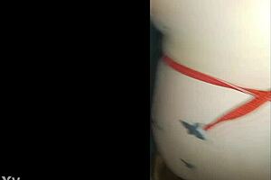 Blonde Latina milf dives into anal play with toys and vibrator in lingerie, showcasing her big ass in POV.