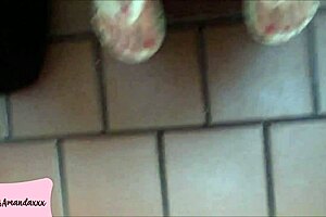 Stay right at my feet while I piss on you, my dirty toilet dog