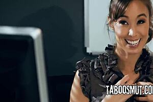 Asian teacher, why don't you let your student impregnate you with deep cowgirl riding and bubble butt action?