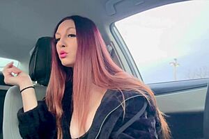 I love my big tits long hair artemisia love during smoking session in the car