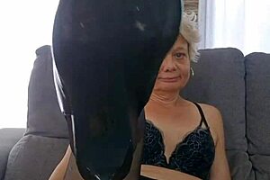 i'm showing off my sexy mature lingerie of the day in solo softcore tease. do you like it my dear i absolutely adore wearing it for you.