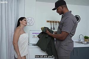 seductive latina milf rides monster black cock doggystyle until cumshot on big tits