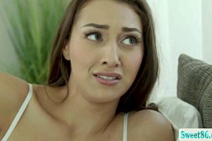 Pretty lesbian friends explored first-time oral sex with pussy licking and fingering in tied-up seduction