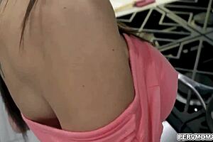 i feel so turned on as brunette milf eva long sucks stepson's cock dry, takes his cum, and deepthroats with passion