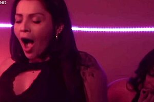 these girls get wild with sex and foot fetish in the bathroom using toys and domination... 😈👣