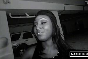 Ebony beauties intriguingly suck big black cocks publicly in Florida with curvy asses and deepthroat skills.