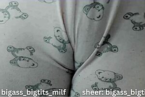 I'm feeling this cameltoe in my pajama so tight and wet as Colombian amateur milf spreads big pussy lips solo