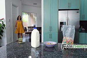 Stepmom Caught Touching Herself While Watching Me Fuck Stepsis In Spooning Position