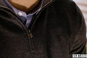 Joshua Lewis jerking off on horny big tits redhead milf Lauren Phillips