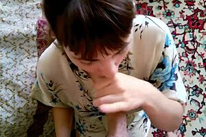 Good morning turns intriguing with homemade pov blowjob from sexy teen teacher ending in facial cumshot.