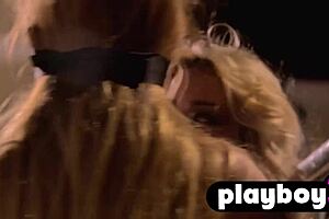 amazing big boobs blonde enjoyed kissing by a perverted lesbian friend