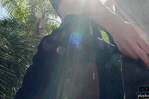 Belgian milf miluniel louis solo outdoor striptease for playboy 😘