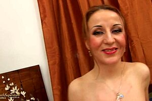 Redhead gilf reveals massive saggy boobs with big nipples in heels!