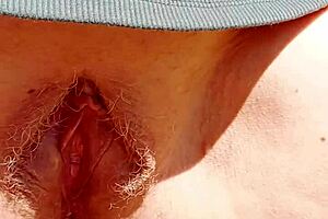 maturemons hairy pussy gaping wide with legs spread