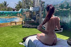 I feel so aroused watching Italian horny milf Artemisia Love reveal her perfect body outdoors on a solo vacation